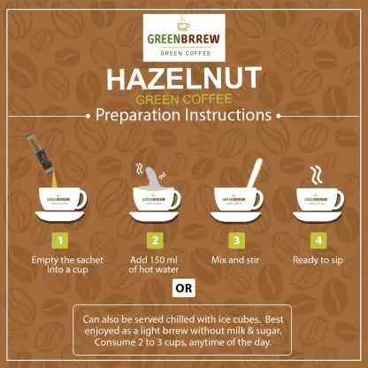 GreenBrrew Instant Natural Green Coffee Beverage Mix, Hazelnut Instant Coffee (2 x 30 g, Hazelnut Flavoured) GreenBrrew Instant Natural Green Coffee Beverage Mix, Hazelnut Instant Coffee (2 x 30 g, Hazelnut Flavoured)